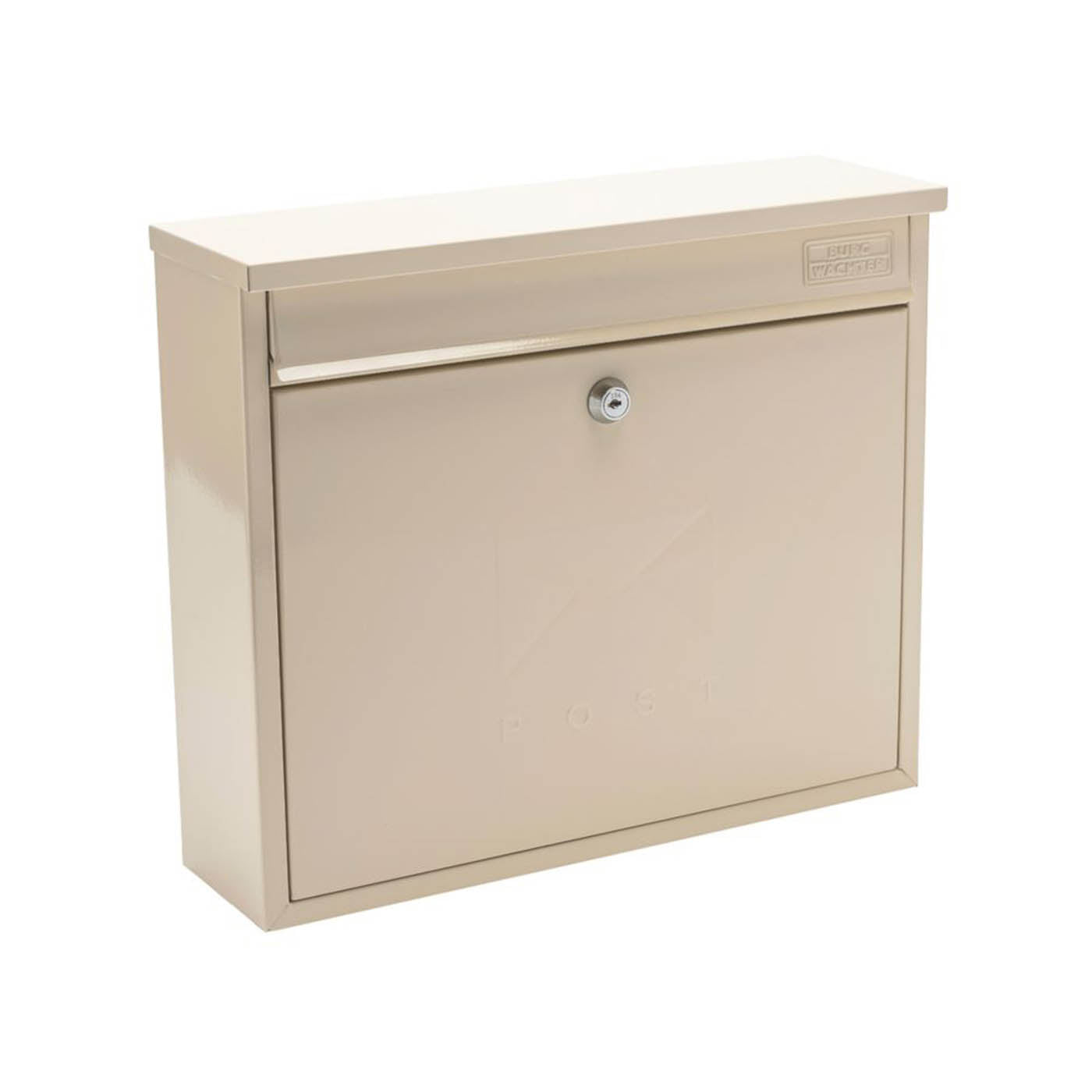 Burg-Wachter Post Box Elegance Cream Powder-Coated Letterbox Steel 2 Keys - Image 1