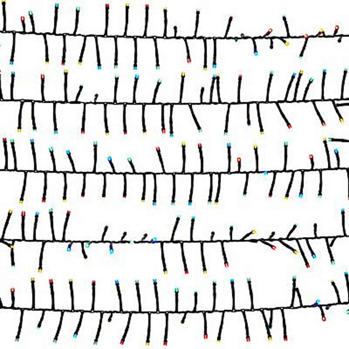 186 LED Christmas String Lights 1000 Multicolour Cluster Timer Indoor 25m - Image 2