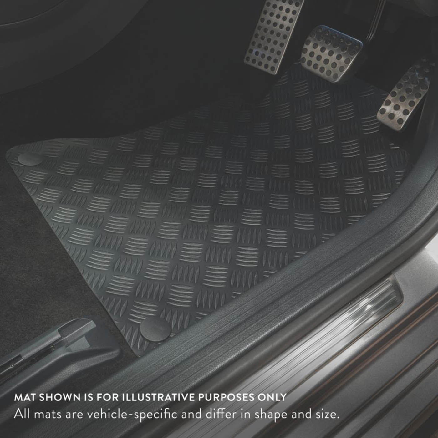 Car Mat Co. Rubber Floor Mats Set Fiat Fiorino 2008 on Waterproof 2 Piece - Image 3