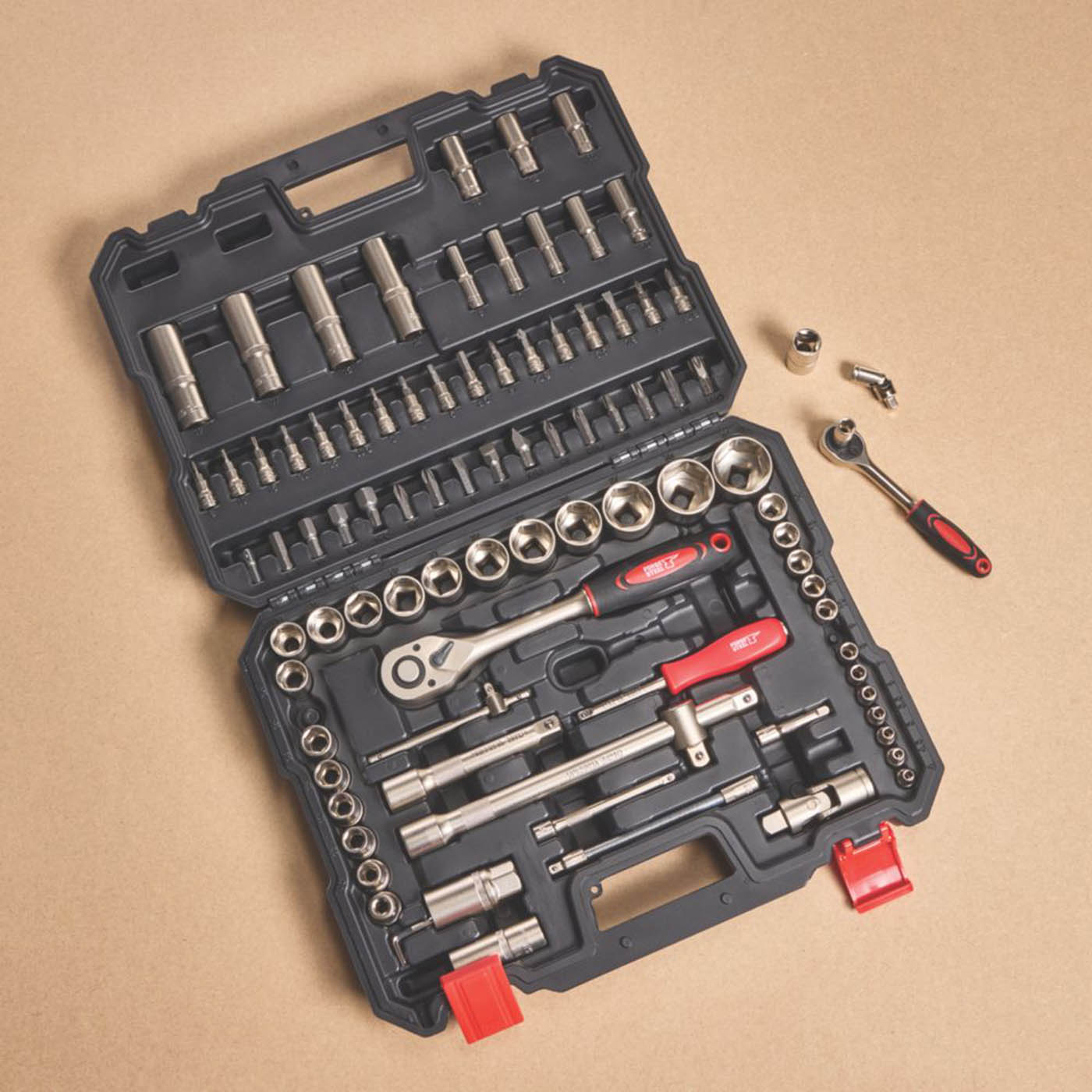 Forge Steel 3/8”, 1/4” & 1/2“ Drive Socket Set 94 Pieces - Image 4