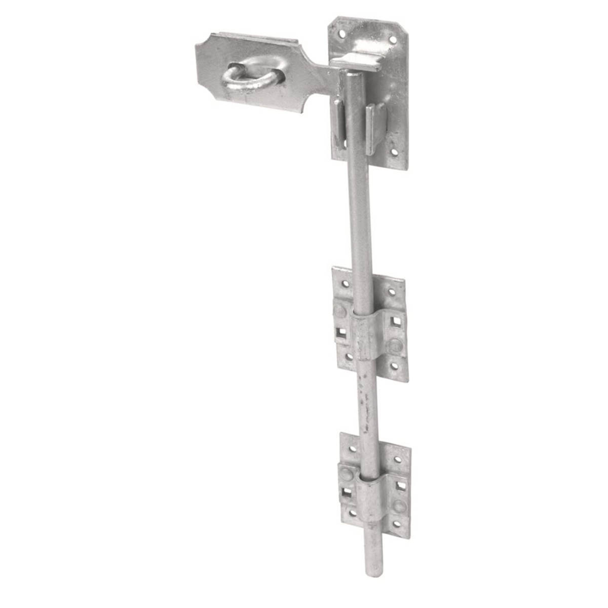 GateMate Garage Door Bolt Silver Galvanised Steel Heavy Locking Security 455mm - Image 1