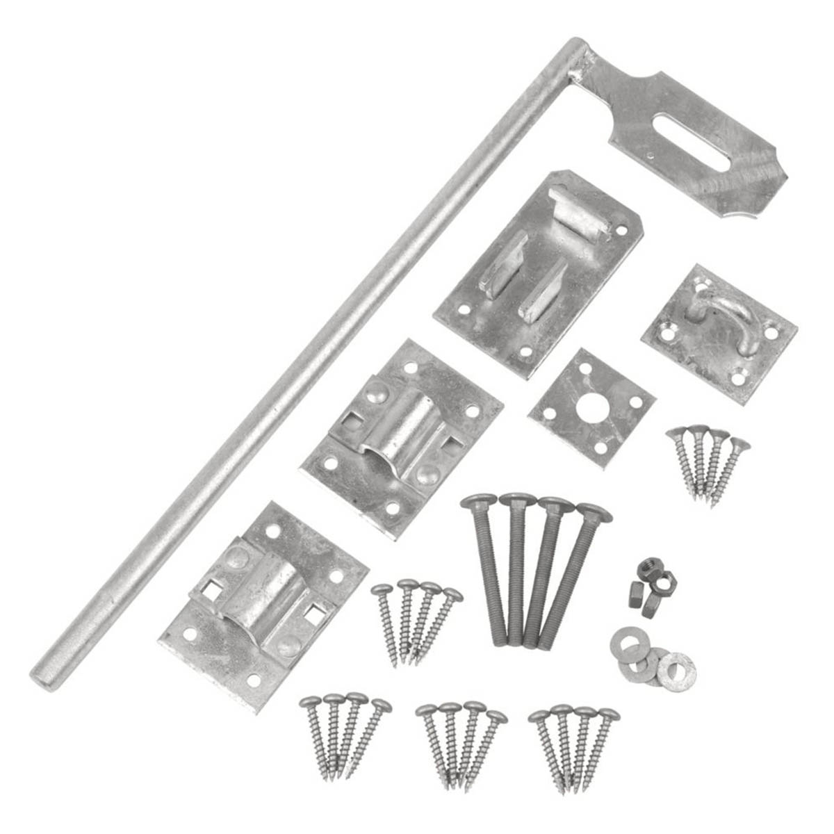 GateMate Garage Door Bolt Silver Galvanised Steel Heavy Locking Security 455mm - Image 2