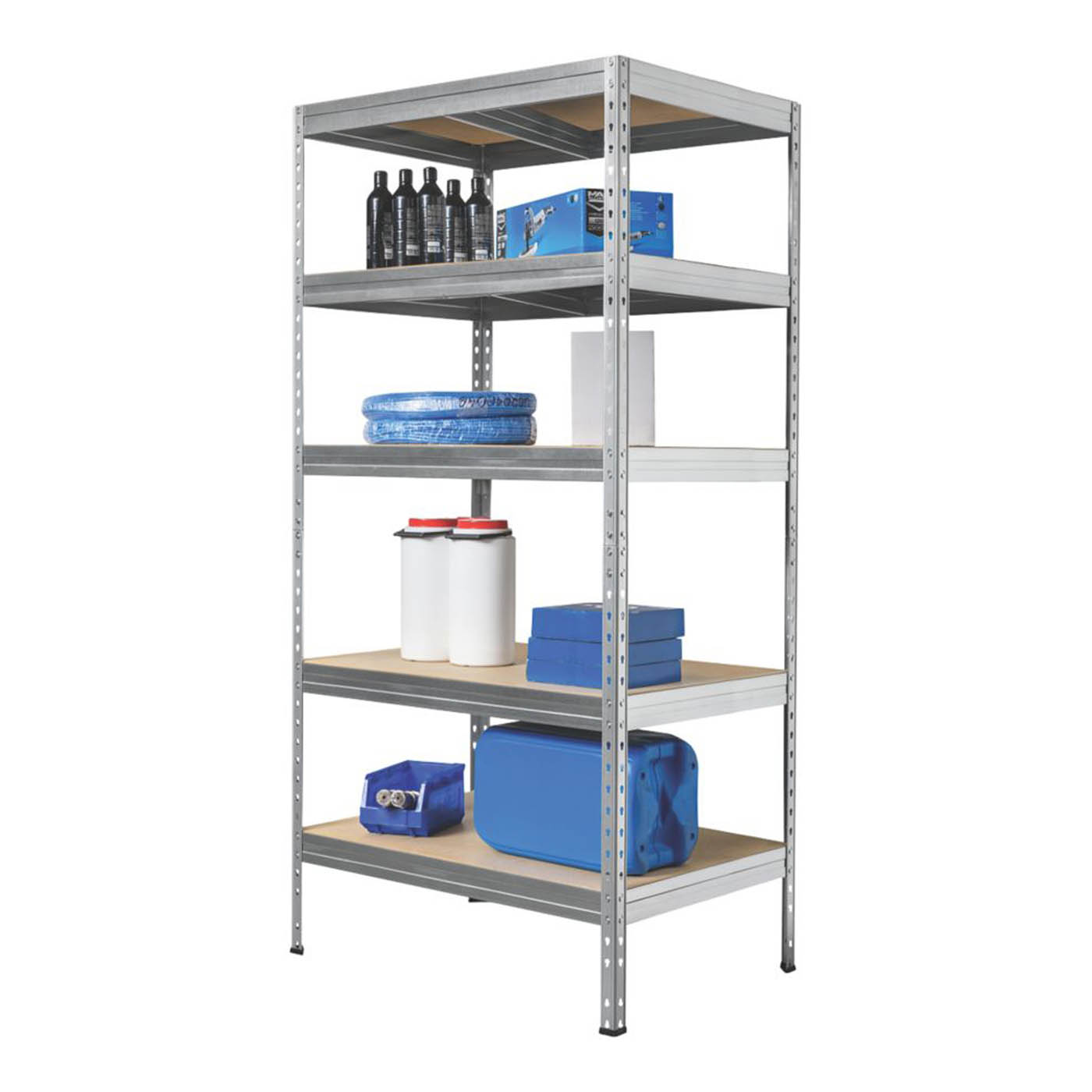 Garage Shelving Unit Heavy Duty 5 Tier Galvanised Steel Workshop Storage - Image 1
