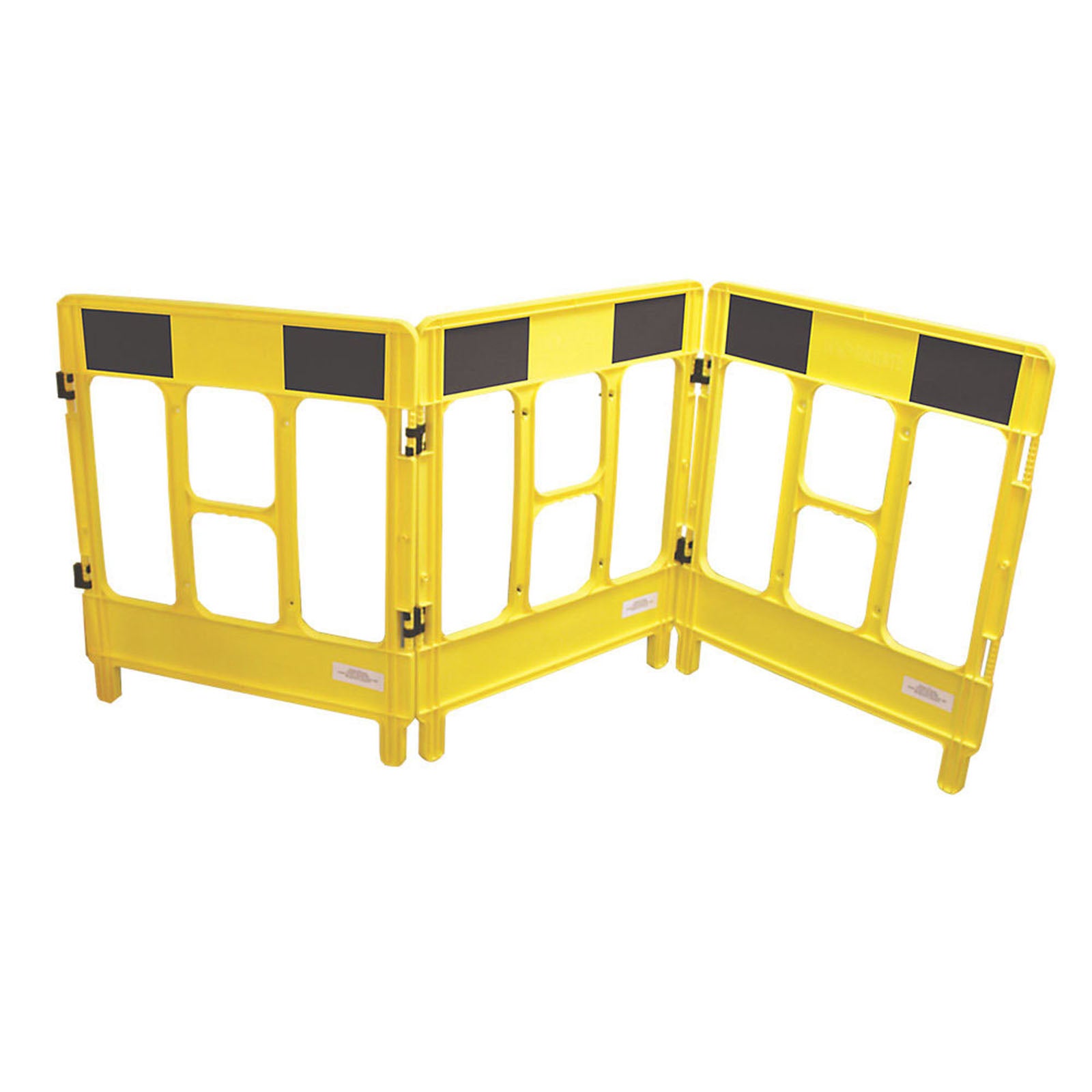 JSP 3-Gate Workgate Barrier Panel Polypropylene 1000 x 840mm Yellow & Black - Image 1