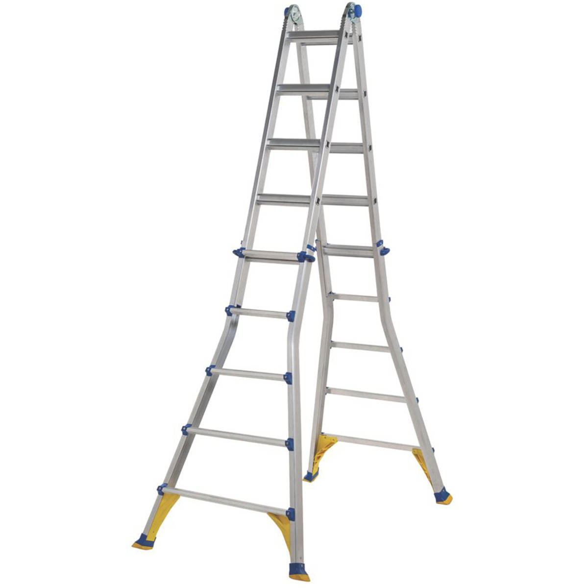 Werner Combination Ladder 5.1m Aluminium Telescopic Non Slip Wide Flare Compact - Image 1