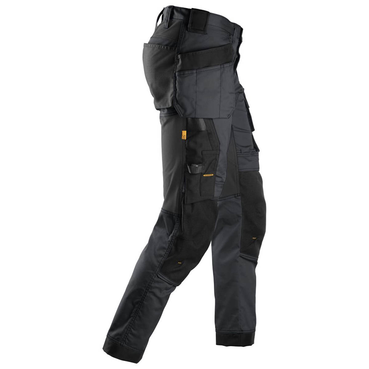 Snickers Mens Work Trousers Stretch Slim Fit Multi Pocket Grey Black 33" W 30" L - Image 4