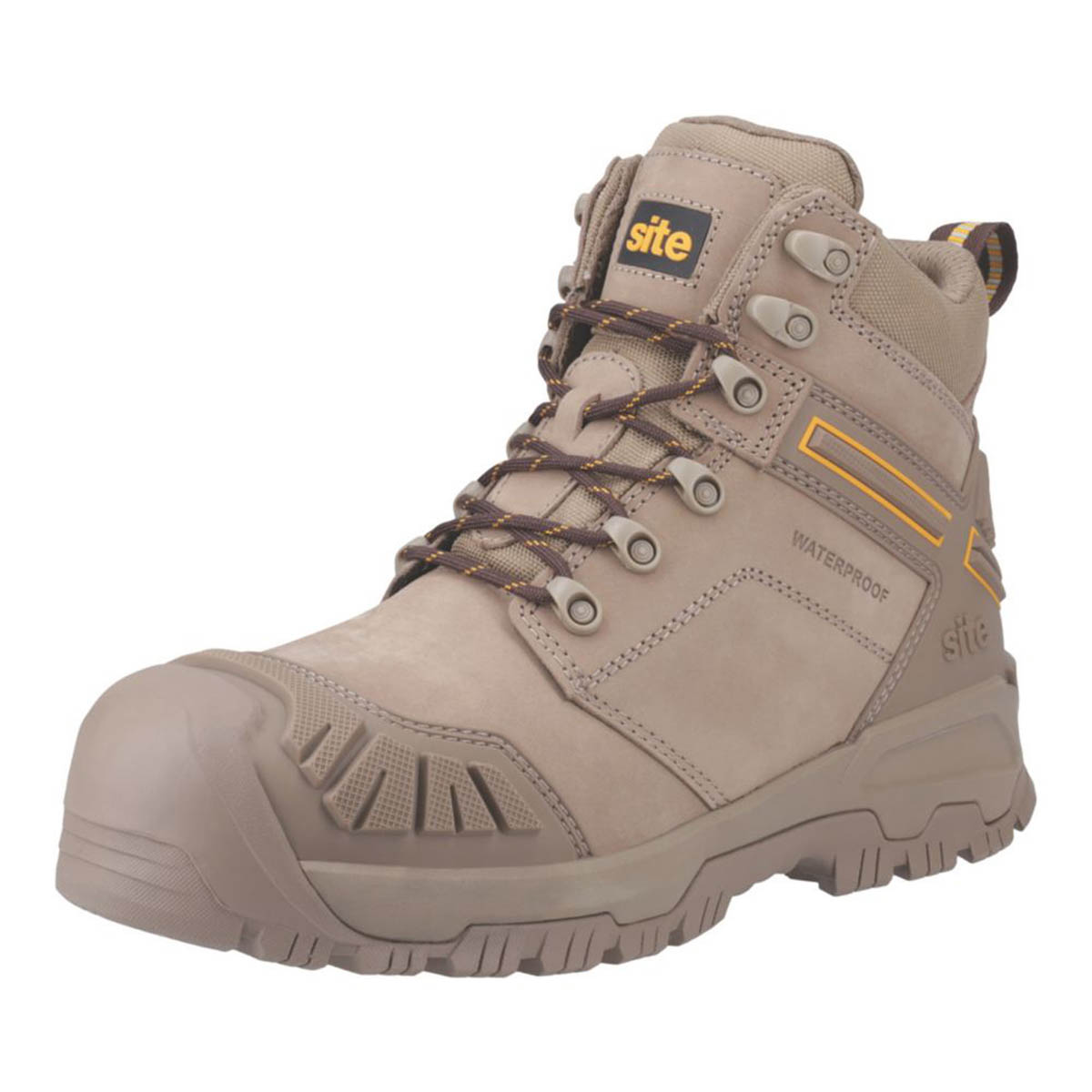 Site Safety Boots Mens Standard Fit Stone Leather Waterproof Steel Toe Size 9 - Image 1