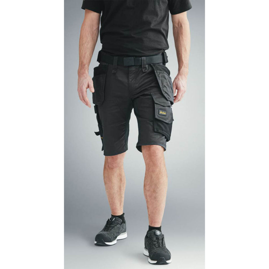 Snickers Work Shorts Mens Black Stretch Multi Pockets Cargo Breathable 31"W - Image 3