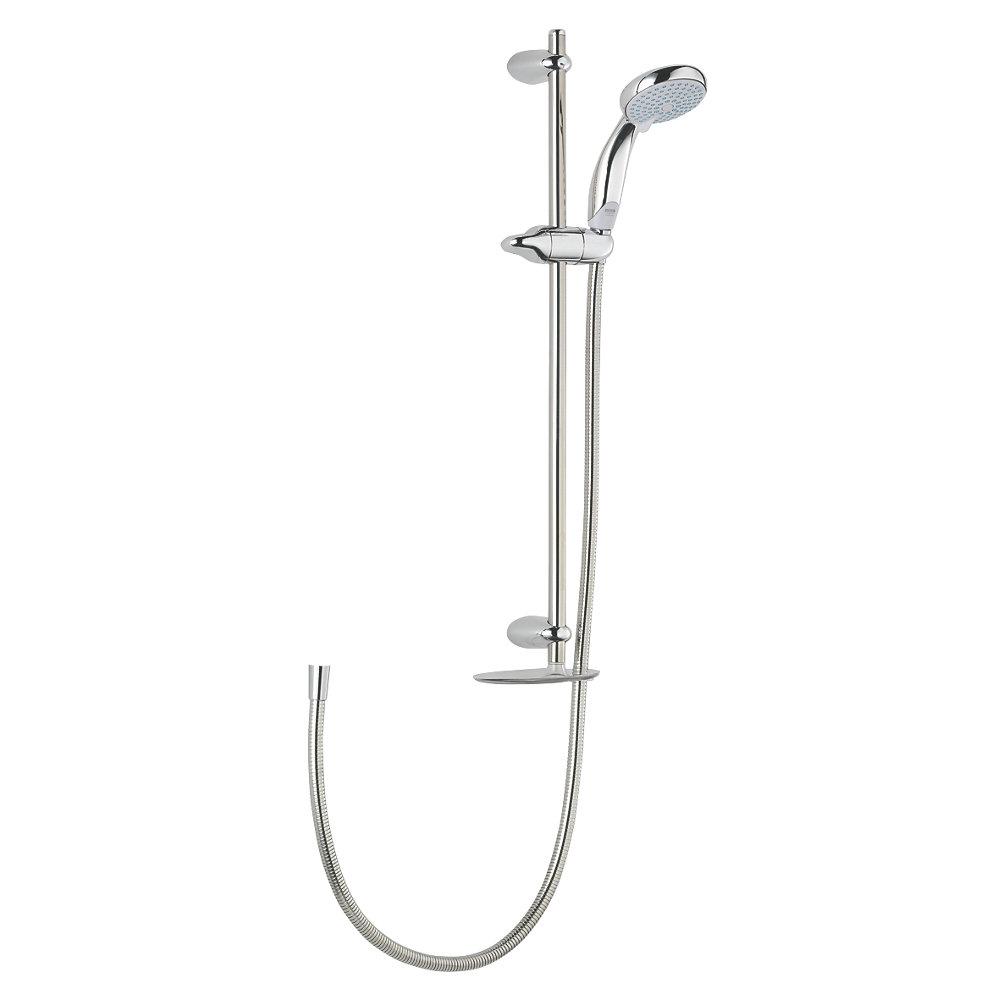 Mira Mixer Shower Kit Chrome 4 Spray Patterns Round Head Riser Rail Modern - Image 1