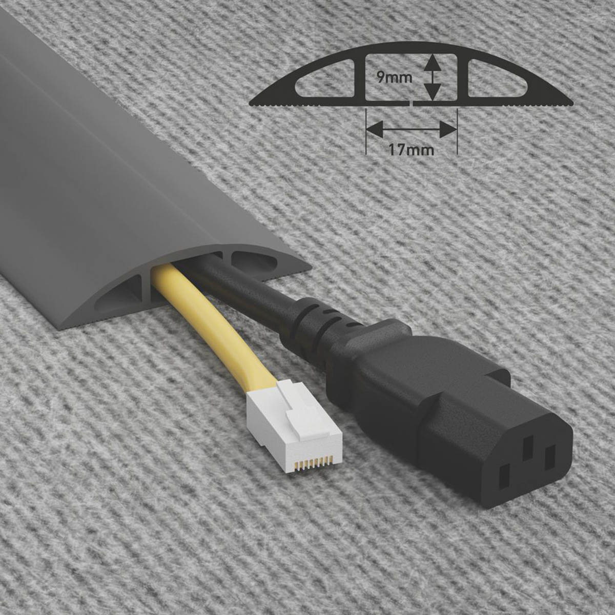 D-Line Cable Cover 4.5m Grey - Image 3