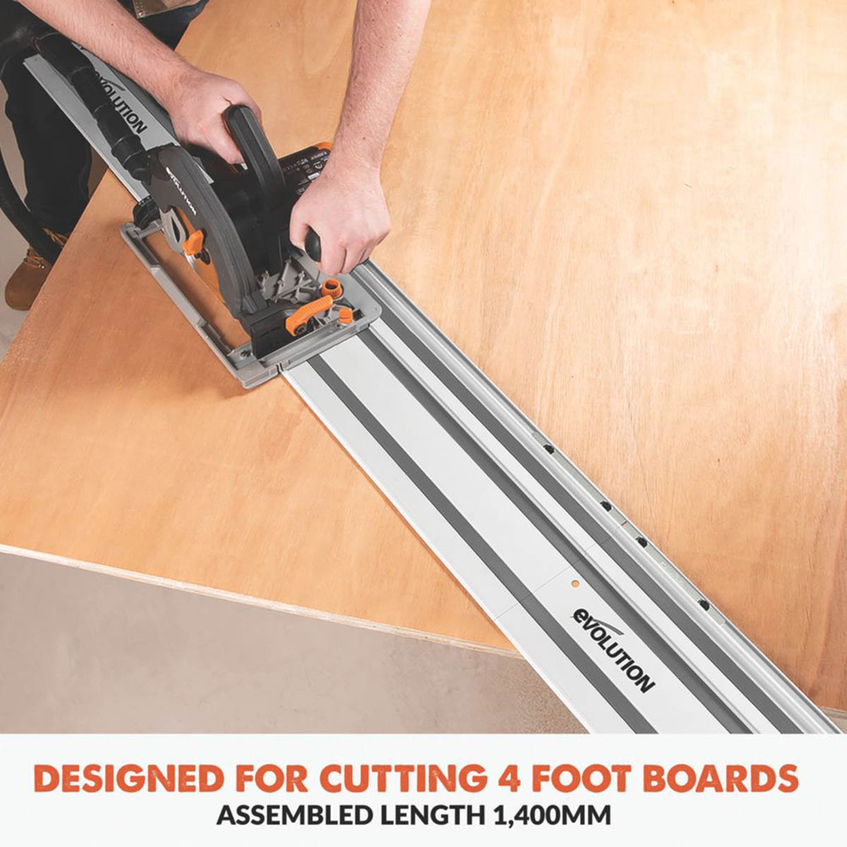 Evolution Circular Saw Guide Rail Set 004-0011 Aluminium Non-Slip 2 x 700mm - Image 3