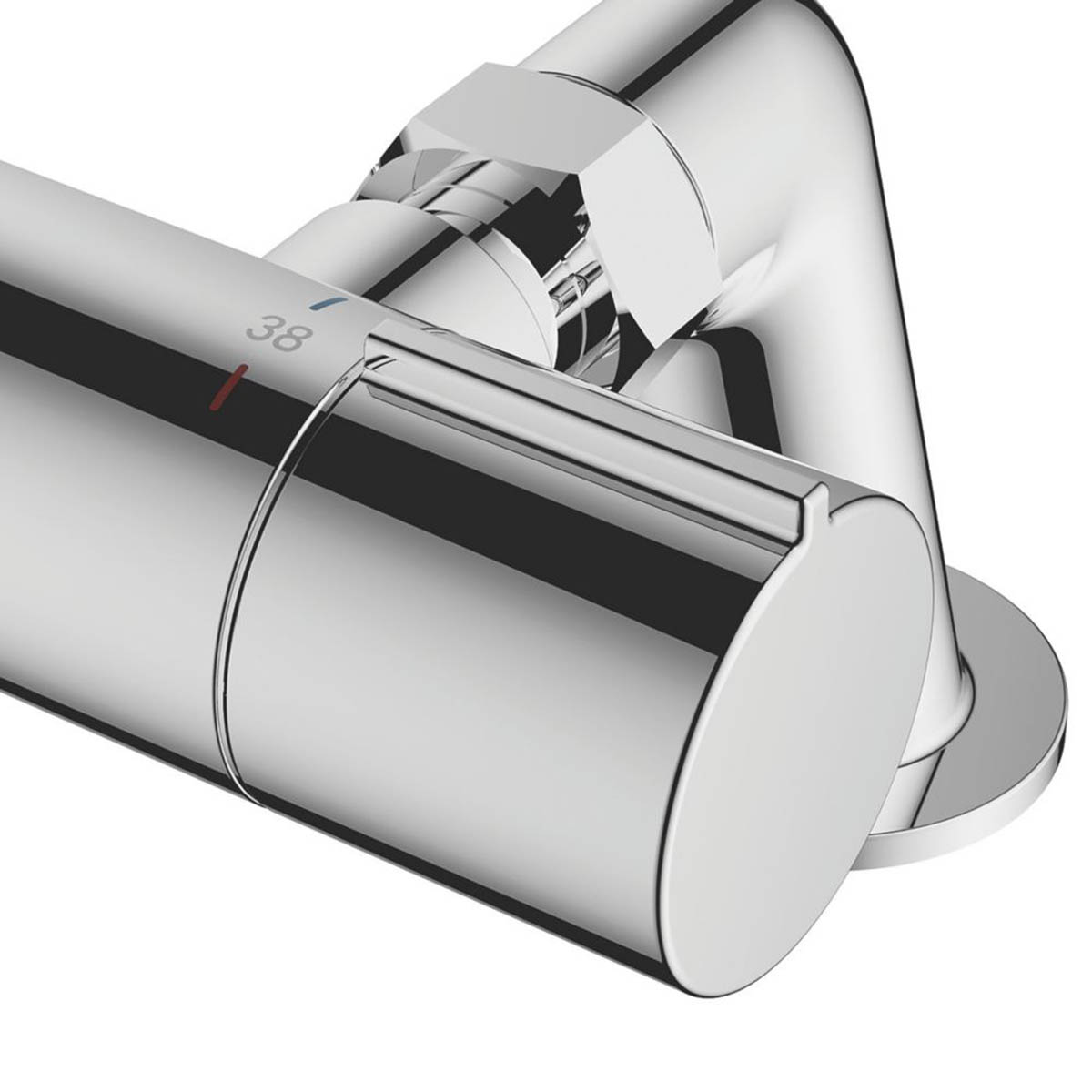 Swirl Thermostatic Bath Filler Tap With Hand Held Set Chrome Double Lever - Image 3