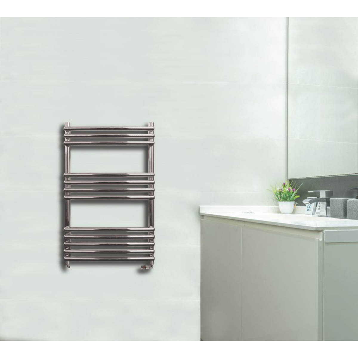 Towelrads Designer Towel Radiator Flat Chrome 500x400mm Bathroom - Image 3