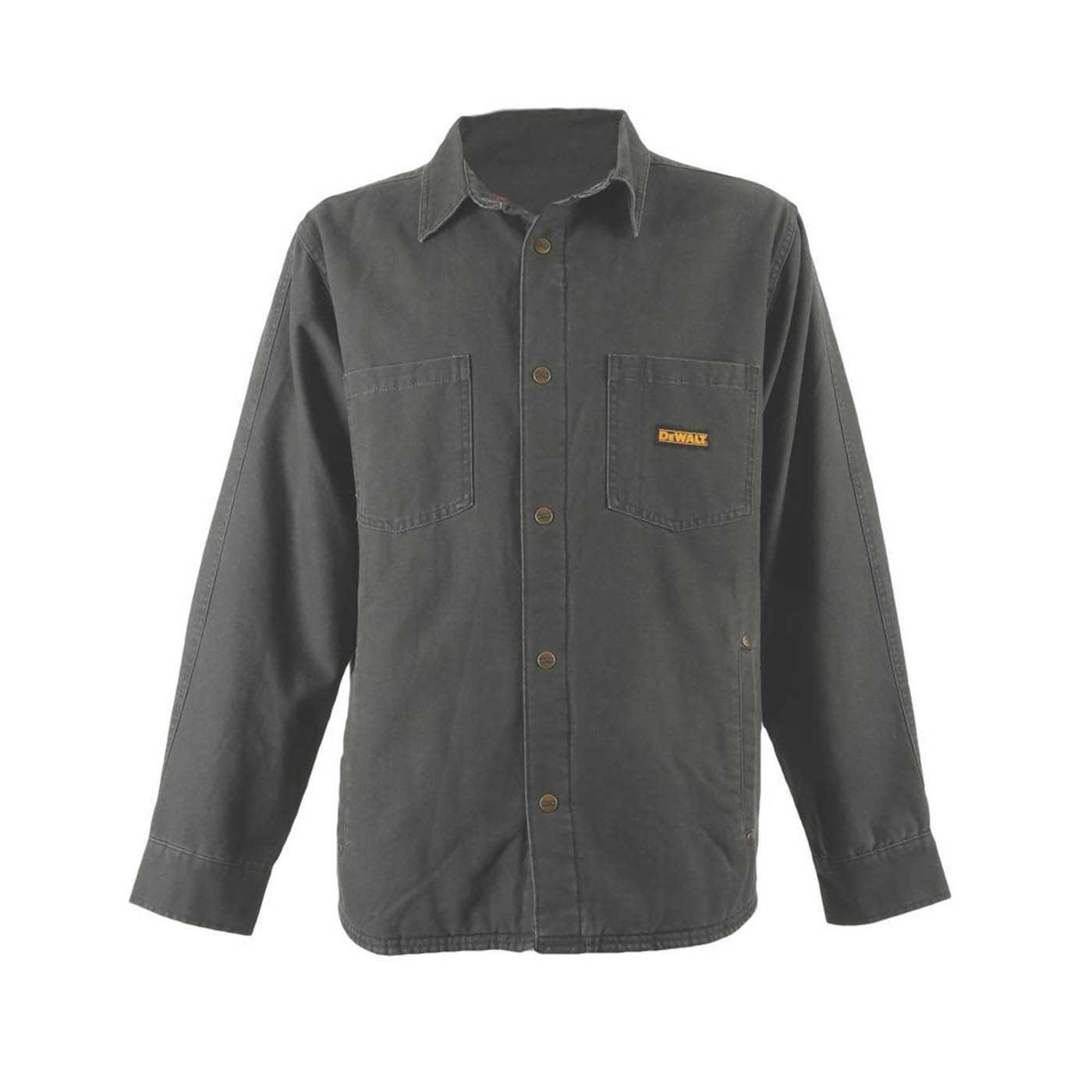 DeWalt Work Jacket Mens Grey Canvas Coat Pockets Poppers Medium 37-39" Chest - Image 2