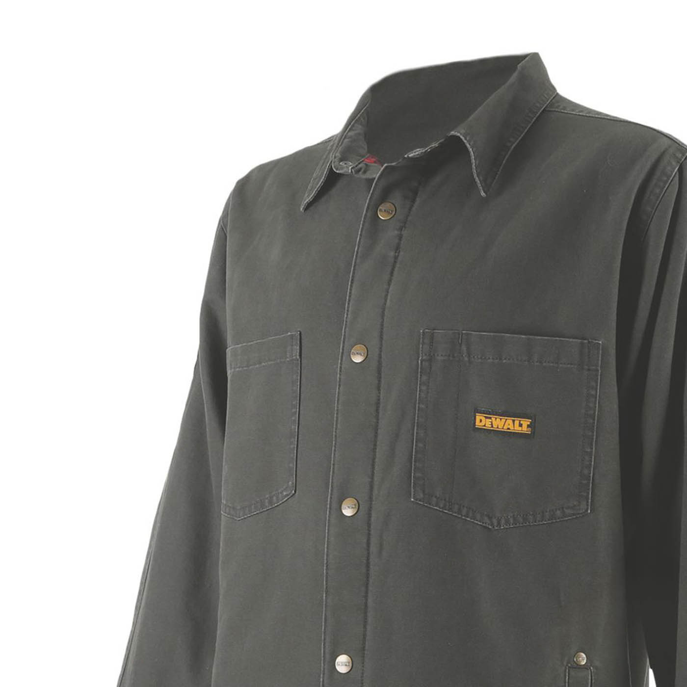 DeWalt Work Jacket Mens Grey Canvas Coat Pockets Poppers Medium 37-39" Chest - Image 5