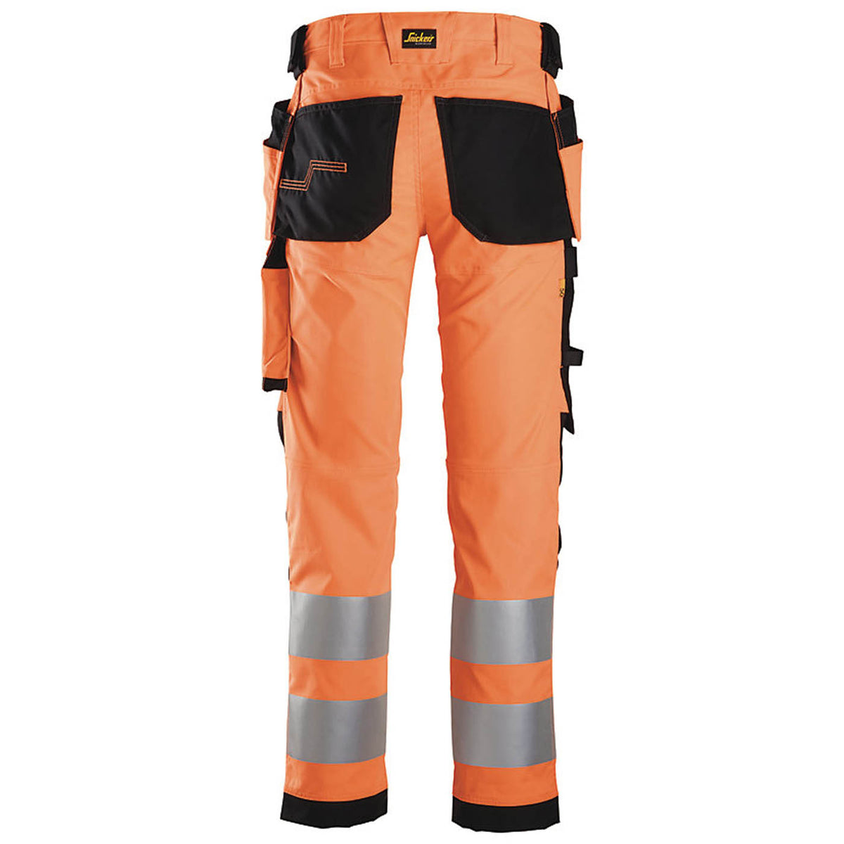 Snickers Hi-Vis Work Trousers Mens Slim Fit Orange Multi Pockets Cargo 38W 32L - Image 5