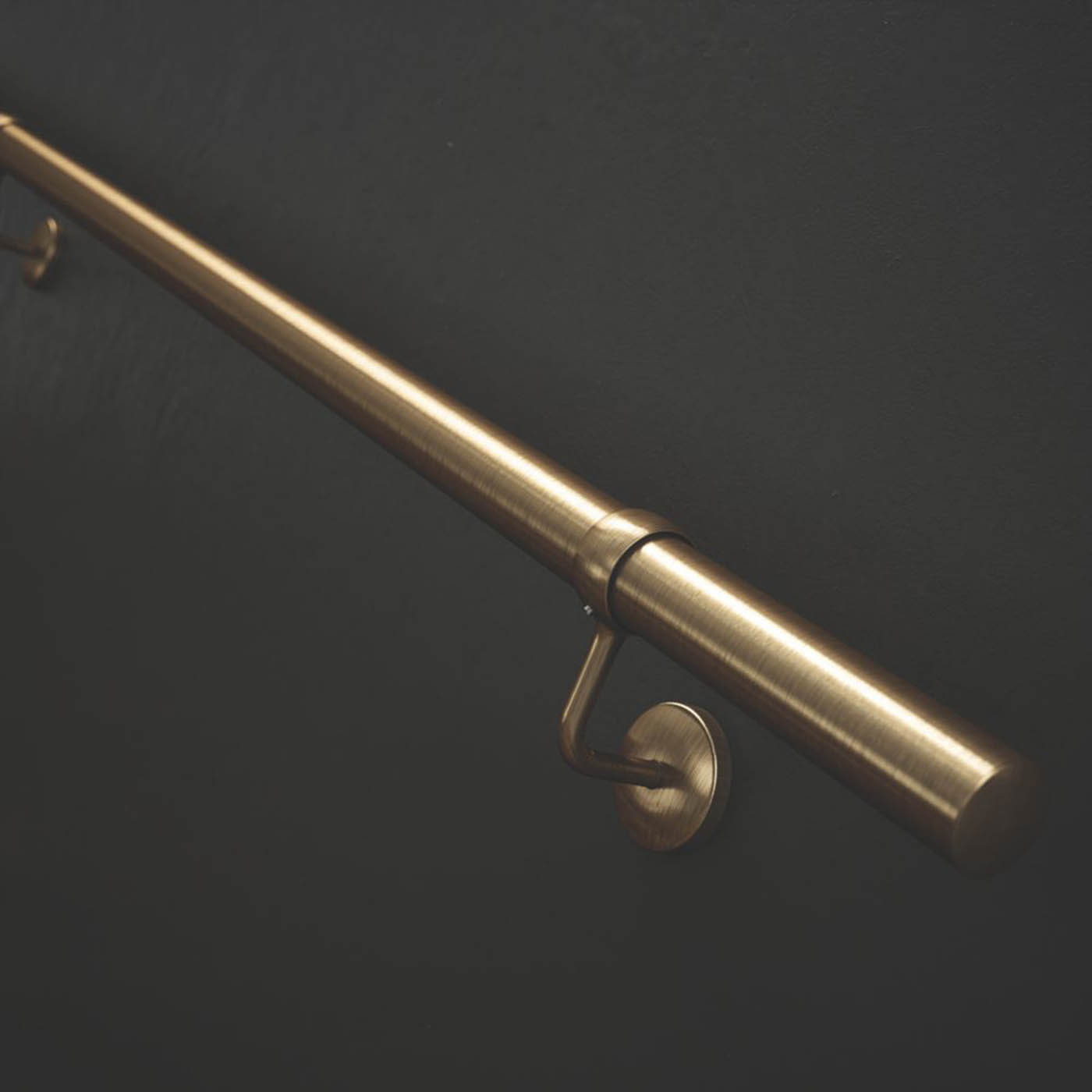 Rothley Steel Handrail Kit Antique Brass 3600mm - Image 2