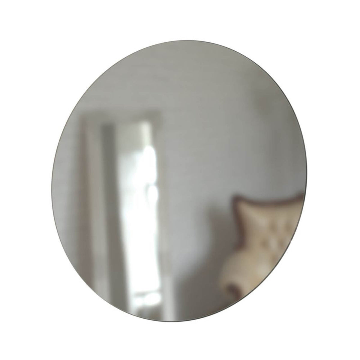 Bathroom Mirror Plain Slim Profile Round Wall Mounted 500mm x 10mm x 500mm - Image 1