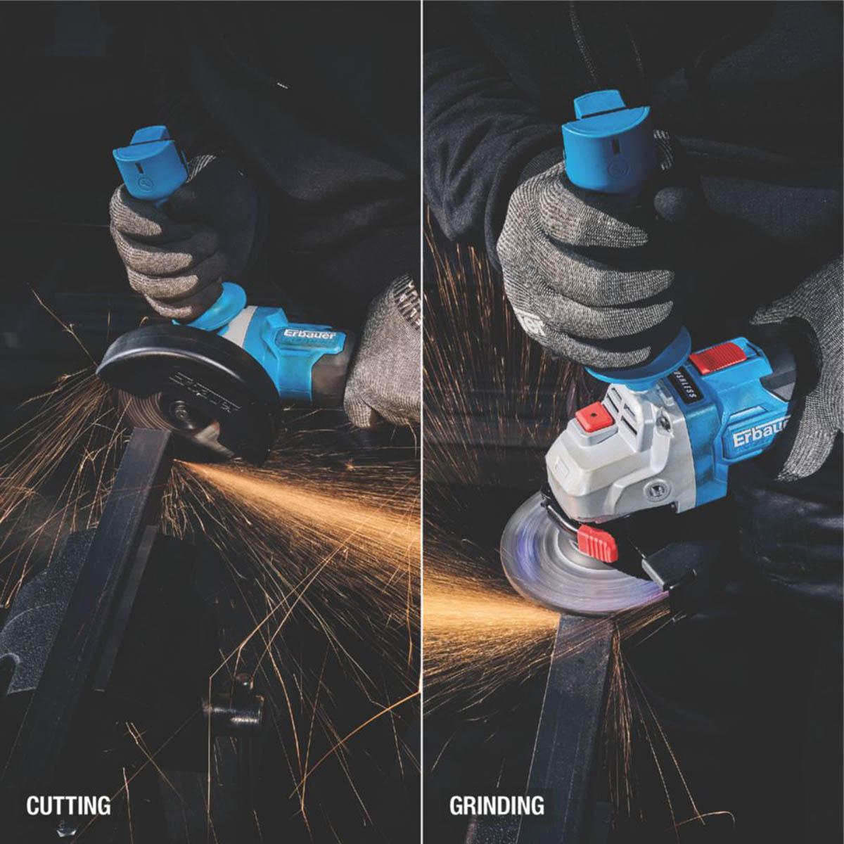 Erbauer Angle Grinder ERI1082GRD Cordless Compact 18V Li-Ion EXT 4.5" Body Only - Image 3