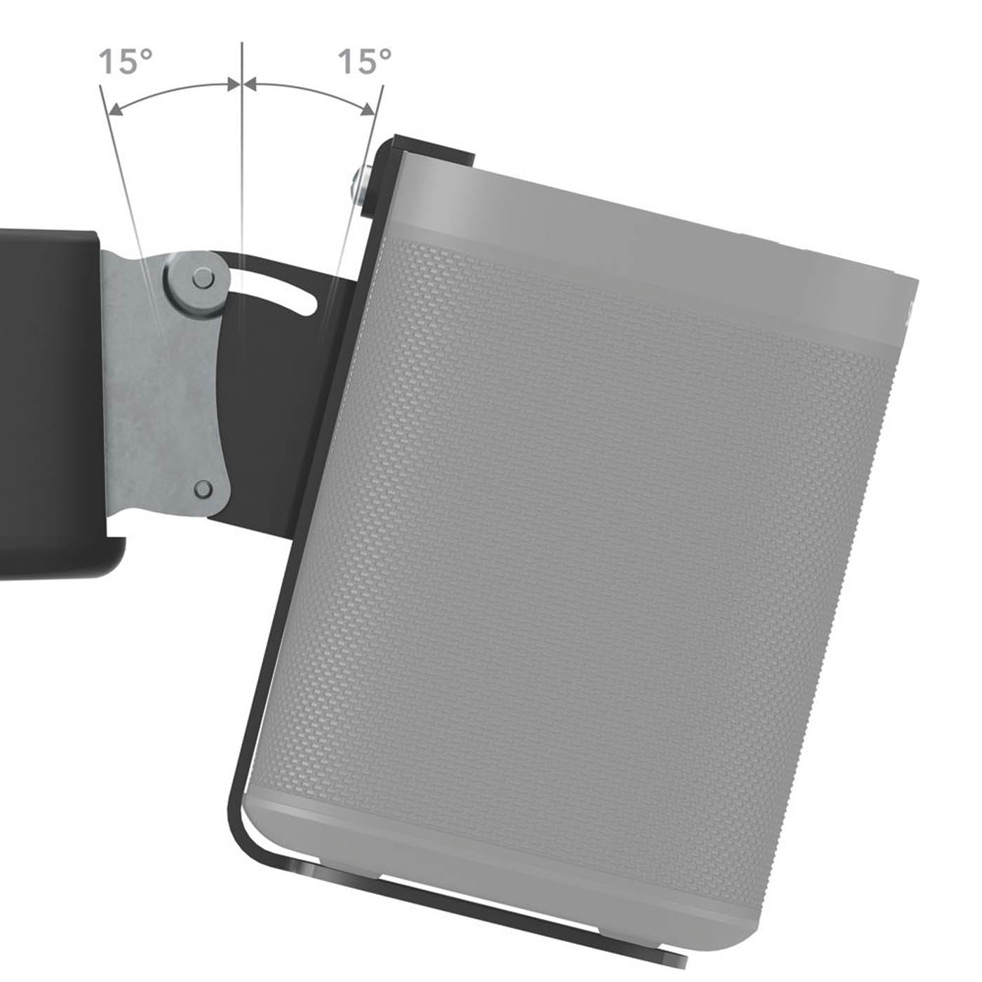 AVF Speaker Mount Holder Black Swivel Tilt Adjustable Wall Mounted for Sonos - Image 3