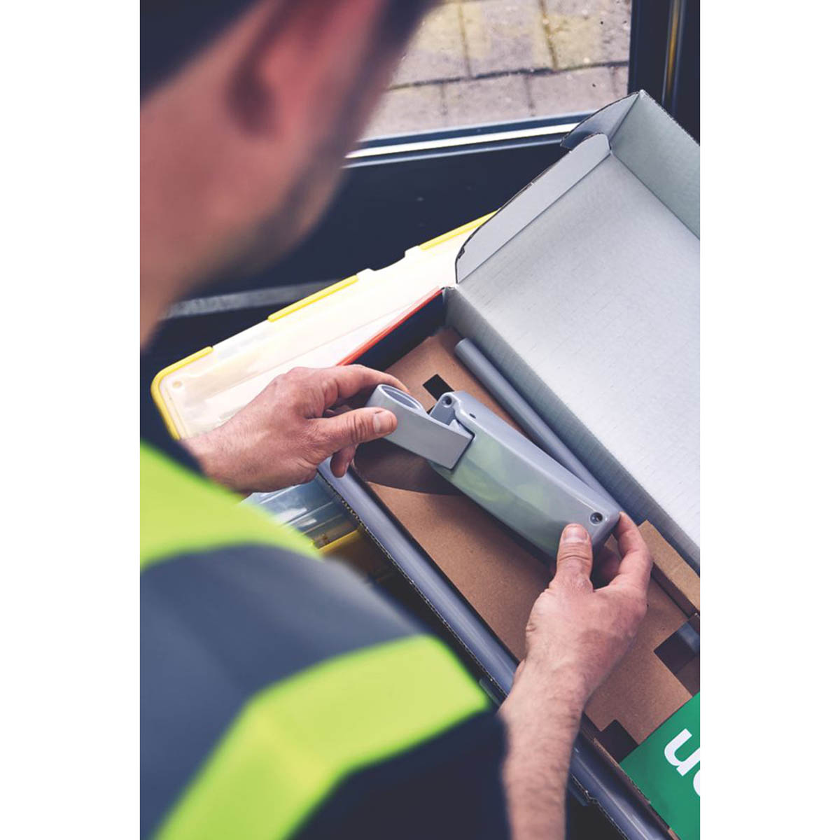 Briton Push Bar Emergency Fire Exit Vertical Panic Bolt Non Handed Metal Silver - Image 3