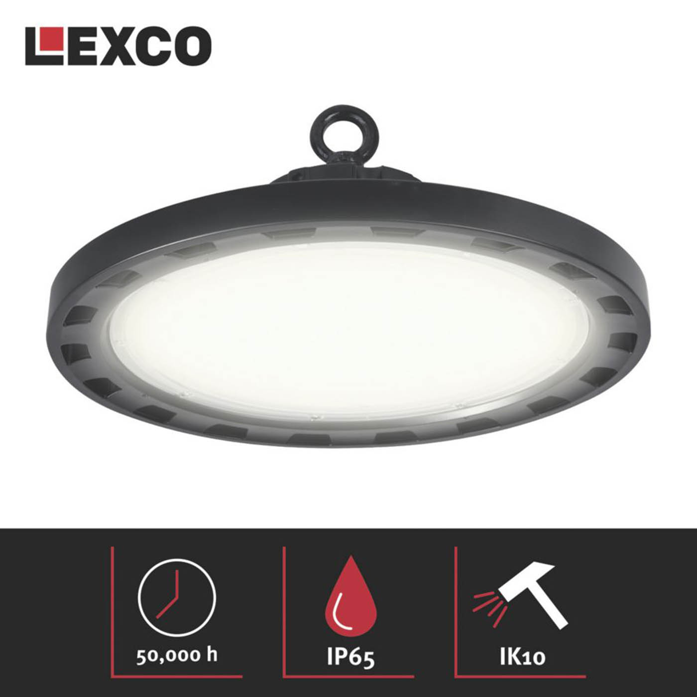 Lexco Leonis LED High Bay Light Black 120-200W 19,200-32,000lm - Image 3