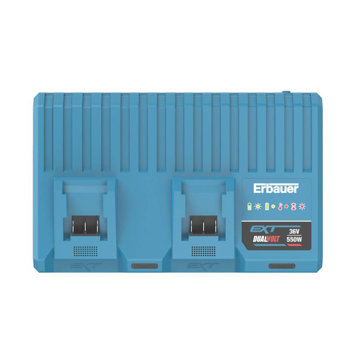 Erbauer Dual Battery Charger Fast UKFC212BS 18/36V Li-Ion Overheat Warning Light - Image 2