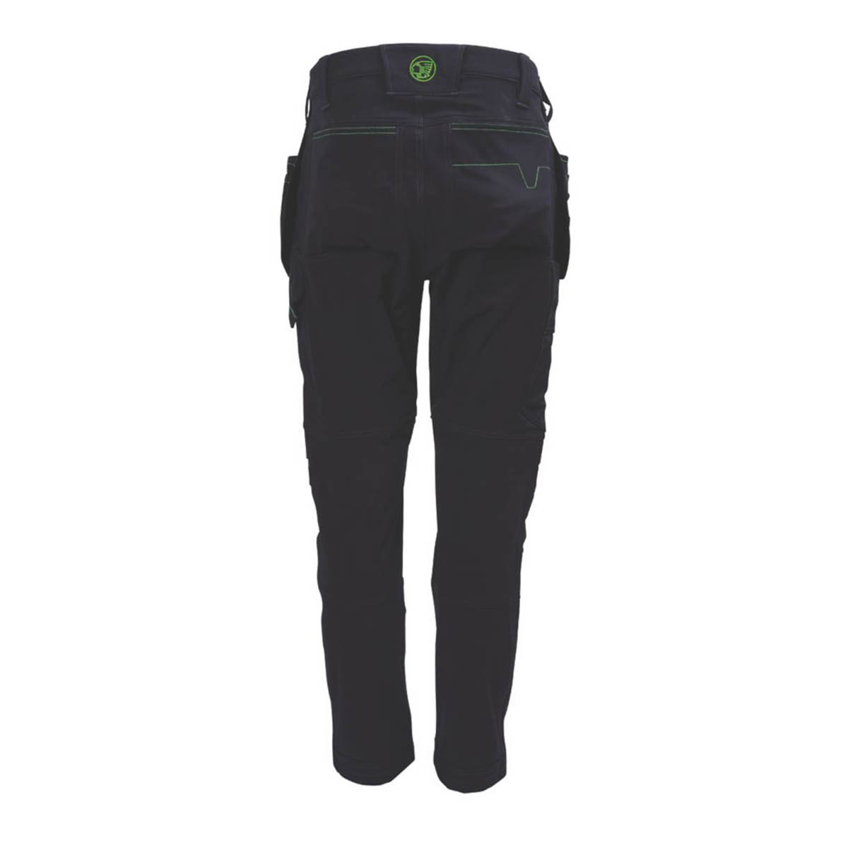 Work Trouser Mens Slim Fit Black Stretch Multi Pocket Breathable 38"W 31"L - Image 3
