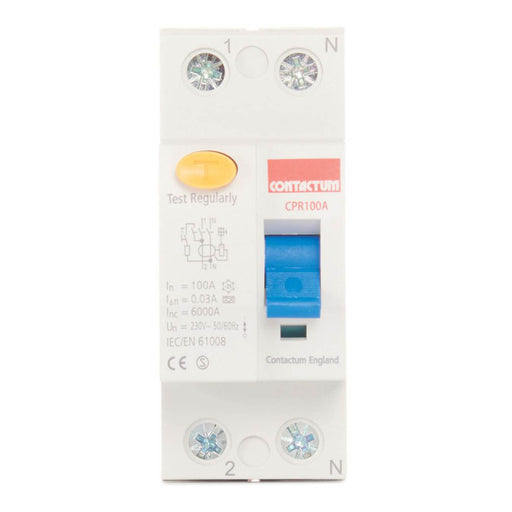 Contactum Defender 100A 30mA DP Type A RCD - Image 1