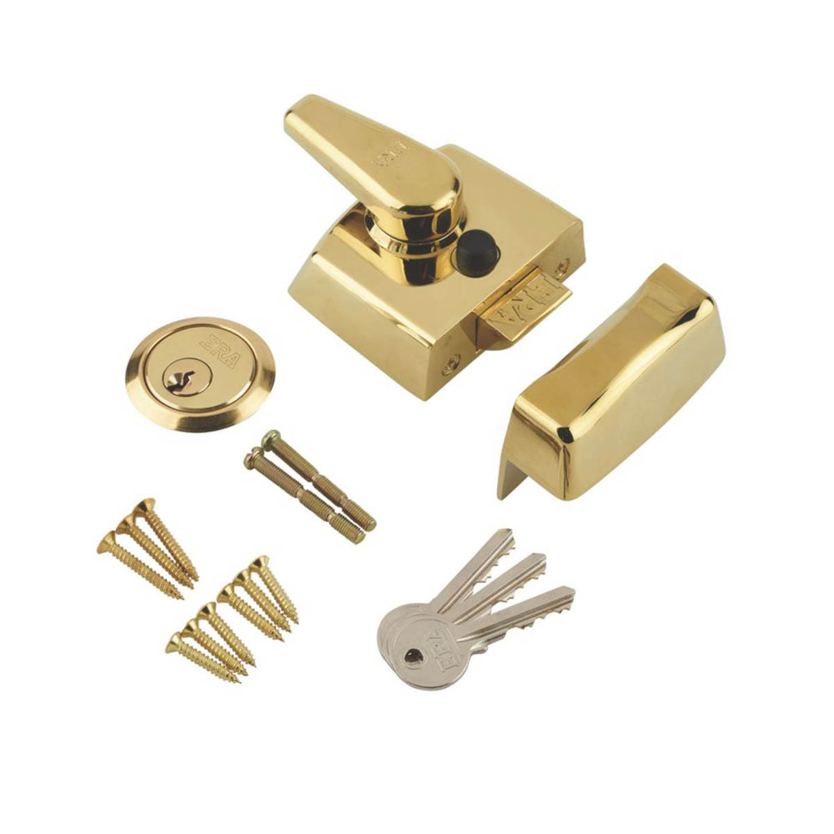 ERA Replacement Night Latch 40mm Backset 1430-37-1 Polished Chrome 3 Keys - Image 1