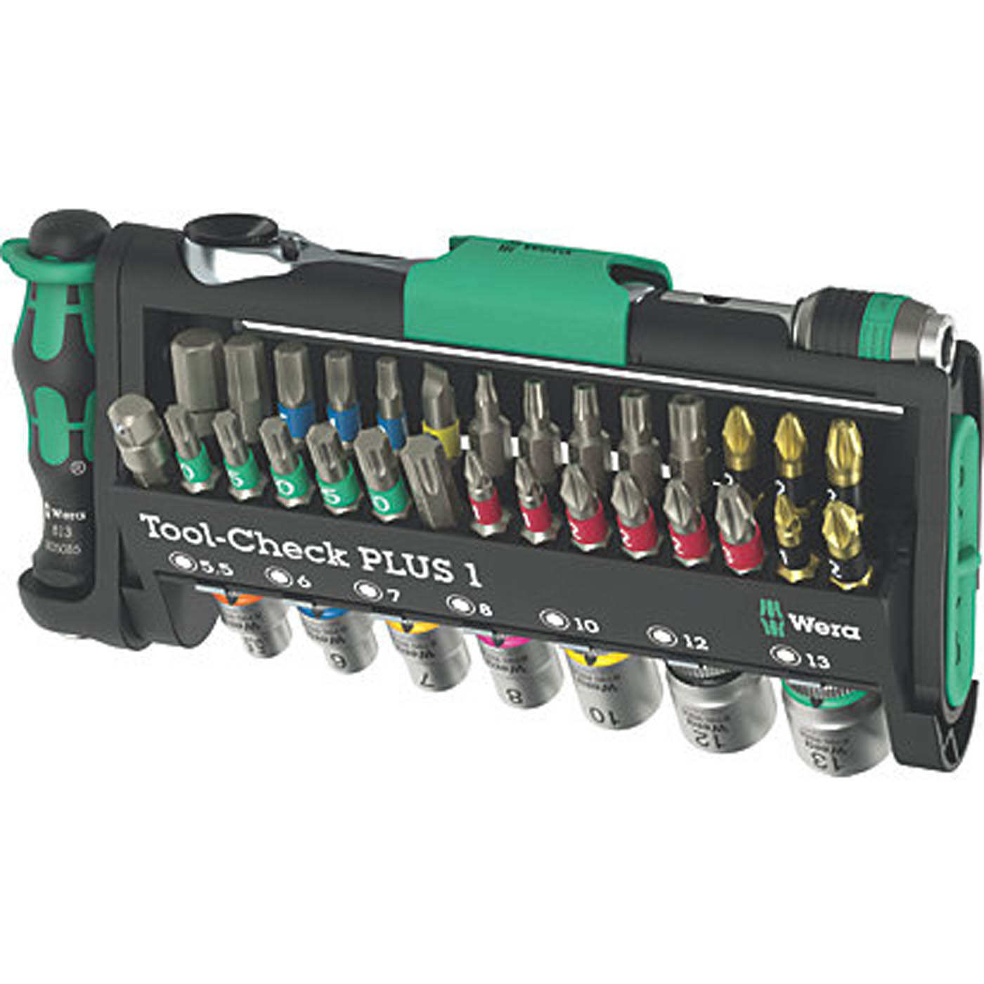 Wera Tool-Check PLUS 1 1/4" Drive Compact Ratchet & Accessory Set 39 Pieces - Image 1