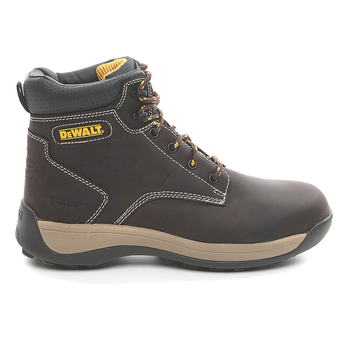 DeWalt Safety Boots Mens Wide Fit Brown Leather Work Shoes Steel Toe Size 12 - Image 2