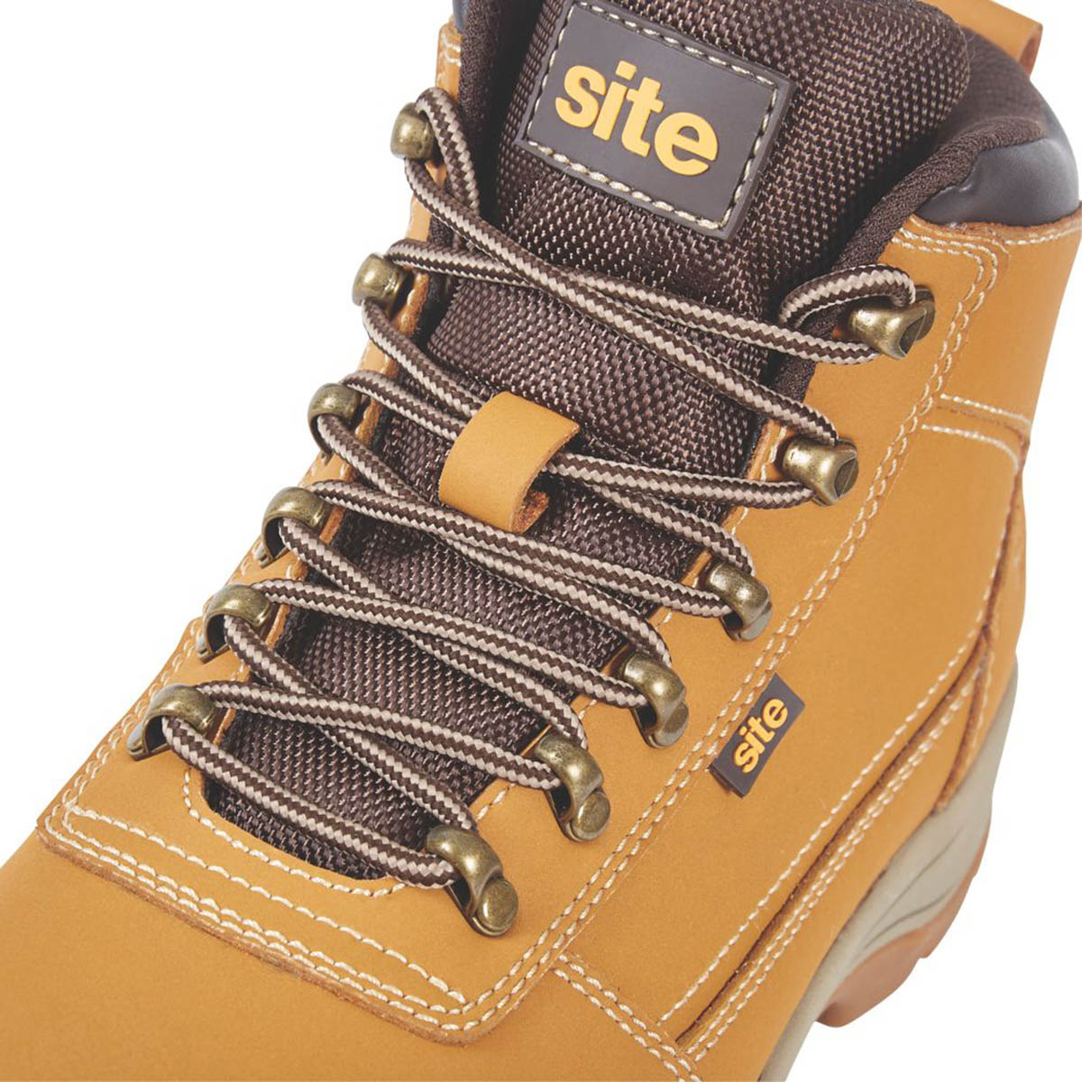 Site Safety Boots Mens Wide Fit Brown Leather Lightweight Steel Toe Size 11 - Image 4