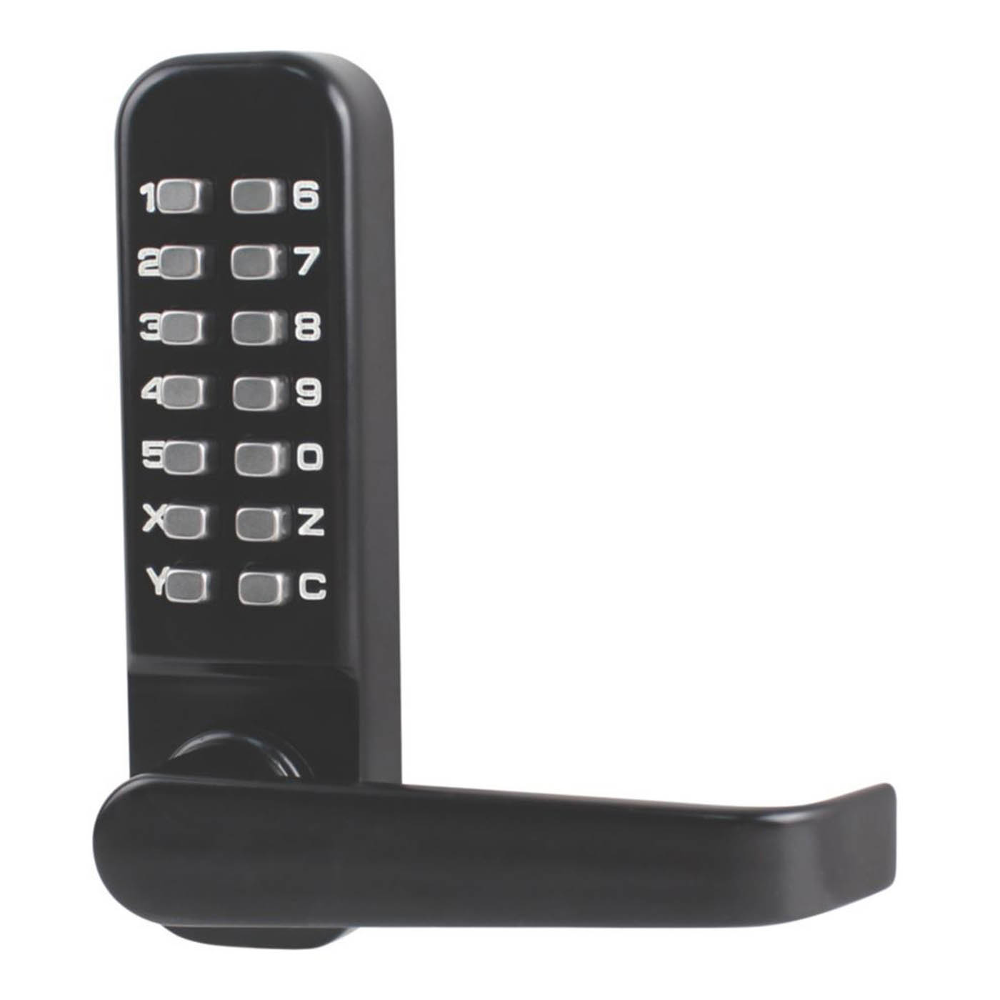 Push-Button Lock With Handle 37.5mm Black 4-6 Digit Code Length Keyless Indoor - Image 1