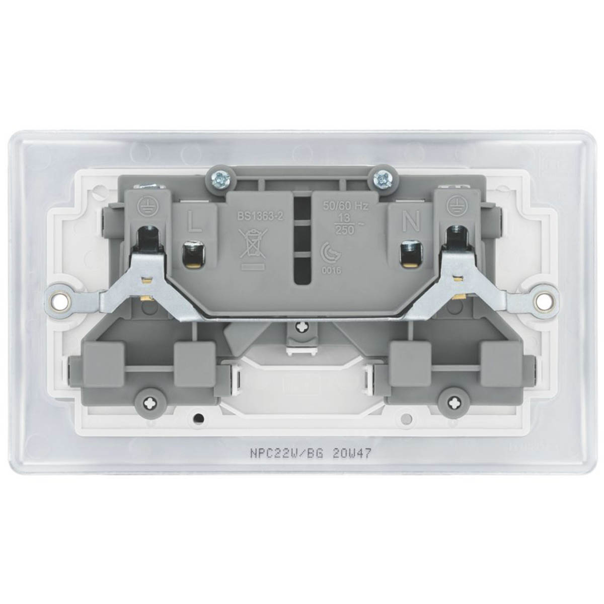 British General Switched Plug Sockets 13A 2-Gang DP Polished Chrome 5 Pack - Image 3