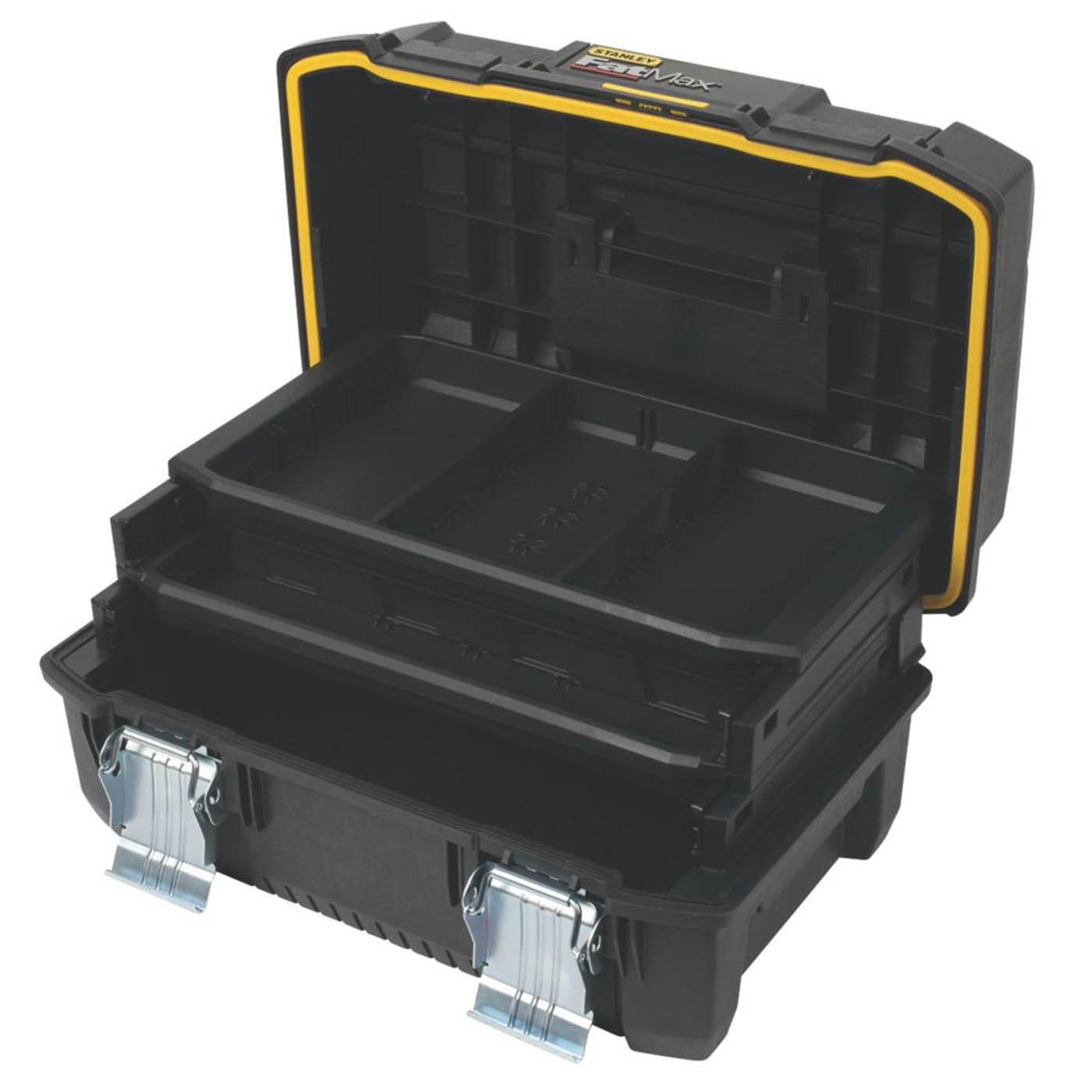 Stanley FatMax Cantilever Tool Box Black 3 Compartments Heavy Duty 18" - Image 1