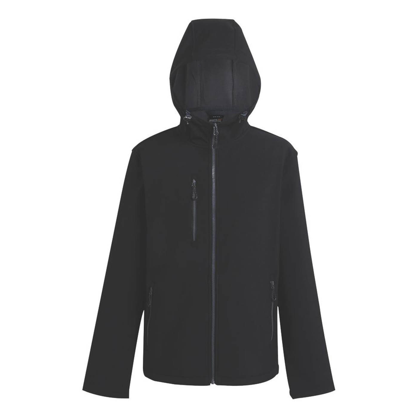 Regatta Work Jacket Mens Black 2 Layer Hooded Coat Full Zip X Large 43.5in Chest - Image 1