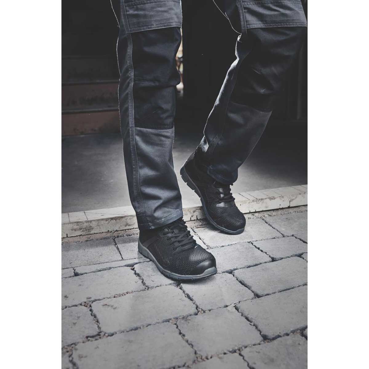 Site Safety Trainers Mens Wide Fit Black Synthetic Steel Toe Breathable Size 8 - Image 5