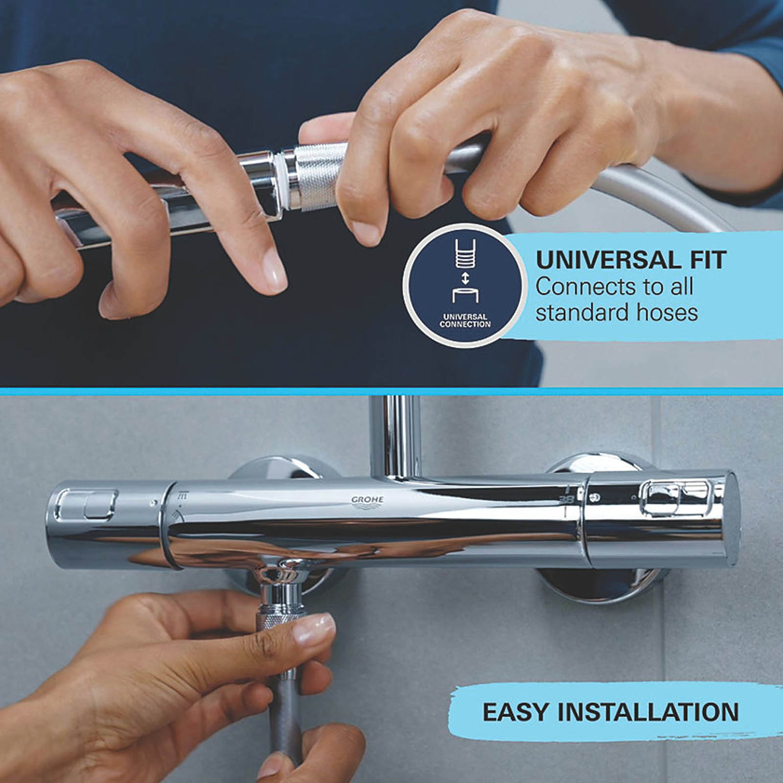 Grohe Hand Shower Vitalio Start 110 III Chrome 110mm x 215mm - Image 3