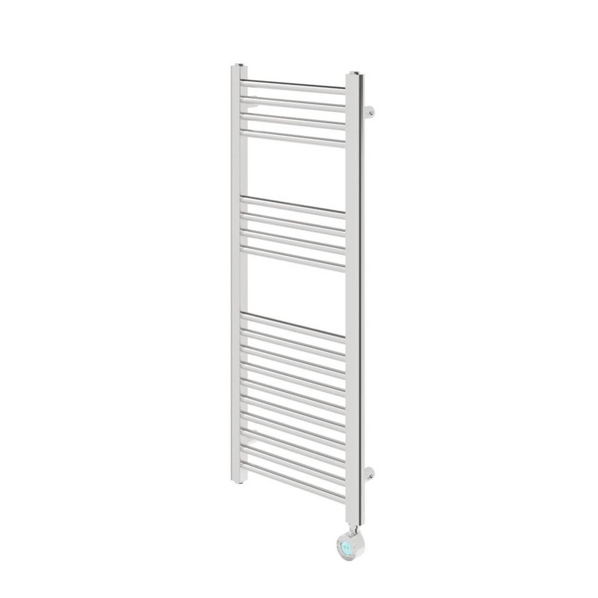 Flomasta Electric Towel Rail Radiator Chrome Flat Bathroom Warmer (H)100x(W)40cm - Image 1