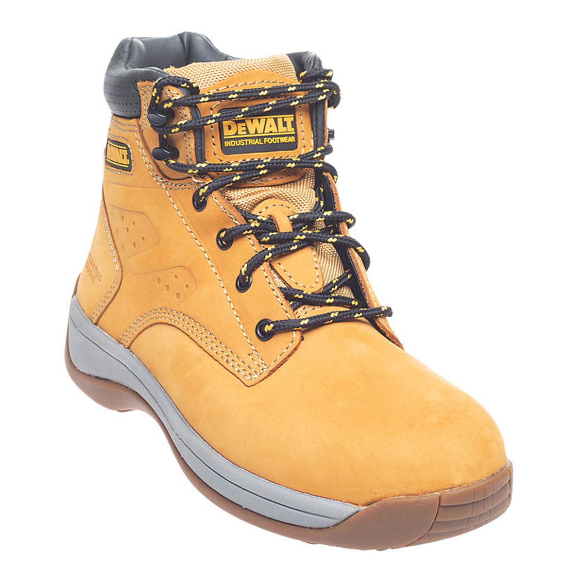 DeWalt Bolster Safety Boots Honey Brown Leather Wide Fit Size 7 - Image 1
