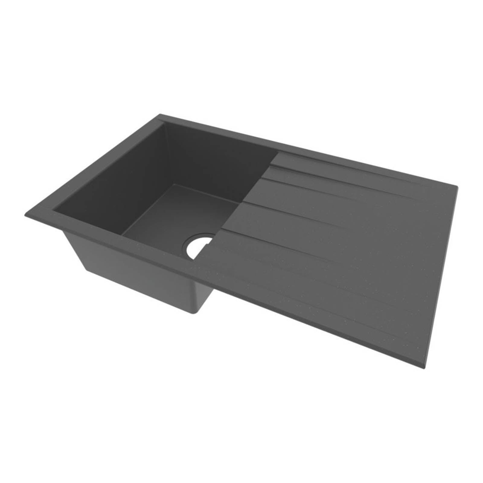 Swirl Erzen 1 Bowl Black Composite Sink 800mm x 500mm - Image 1