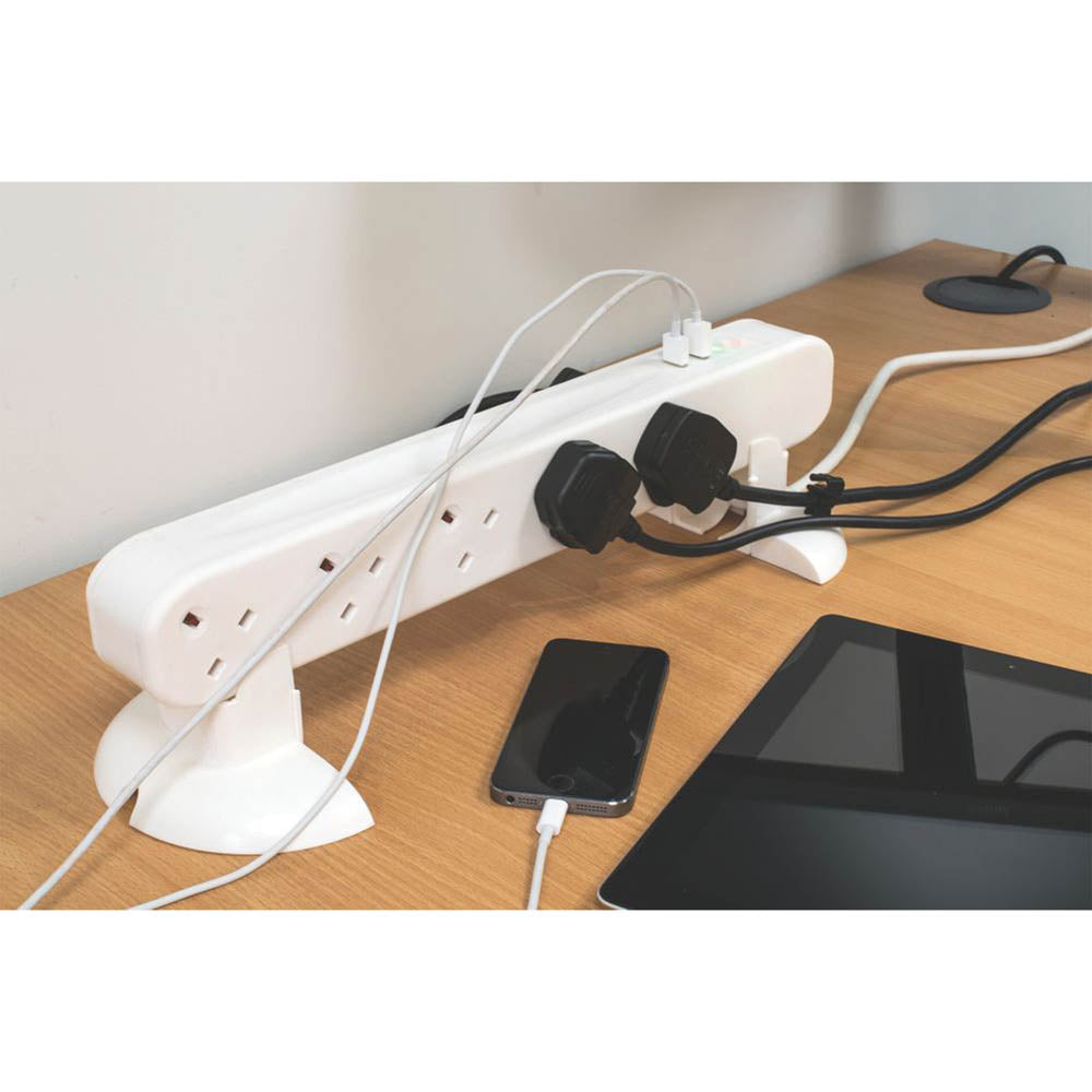 Tower Extension Lead 230V 13A 10 Gang 2 USB Ports Type A Surge LED Indicators 1m - Image 5