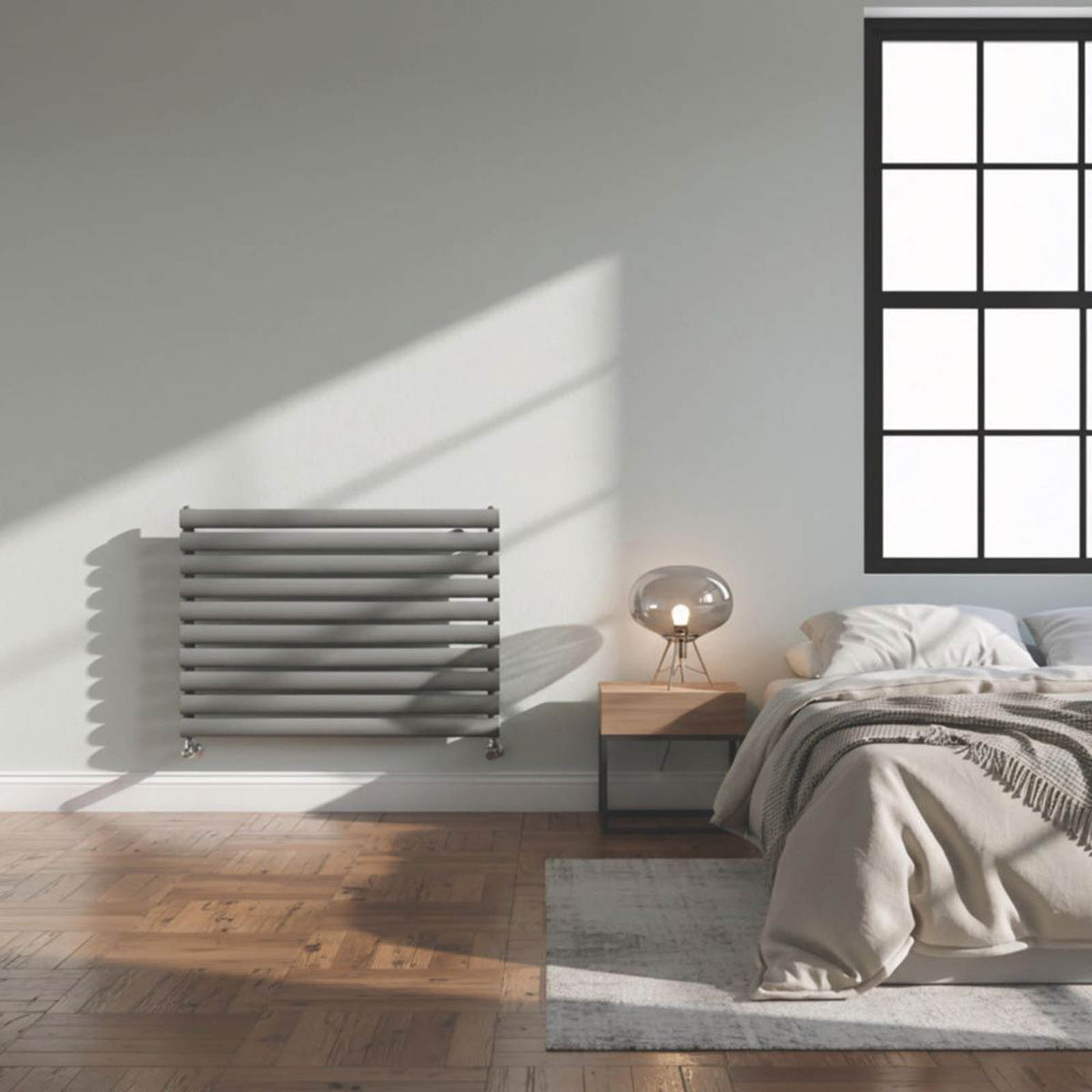 Flomasta Designer Radiator 2189BTU Anthracite Horizontal Single Panel 60x100cm - Image 2