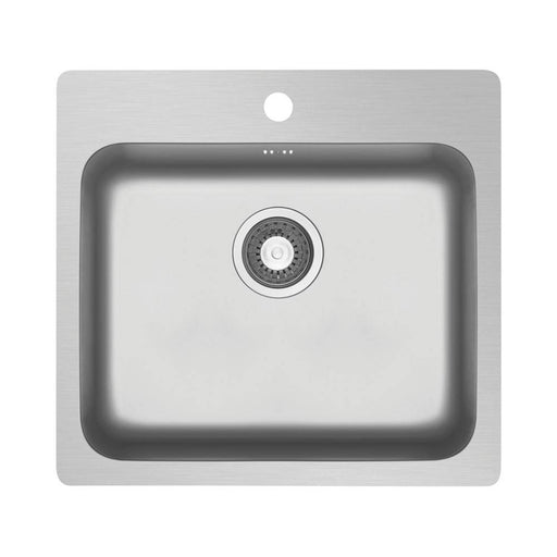 Swirl Kitchen Sink 1 Bowl Grey Steel Waste 1 Tap Hole Rectangular Inset (W)560mm - Image 1