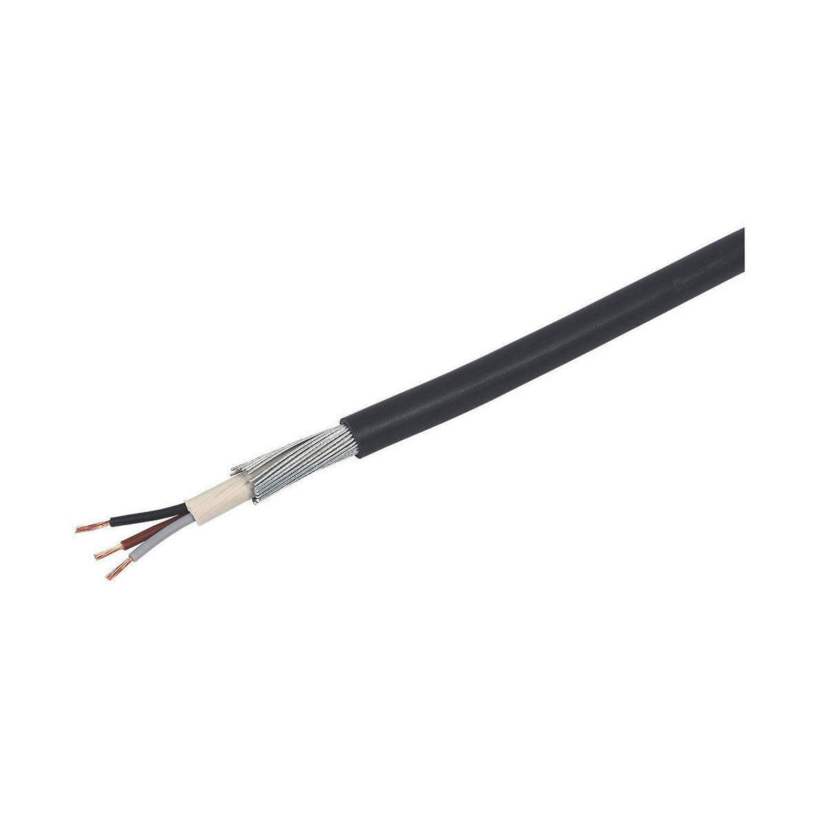 Prysmian PVC Armoured Cable 6943X Black 3 Core 4mm² Indoor Outdoor Drum 50m - Image 1