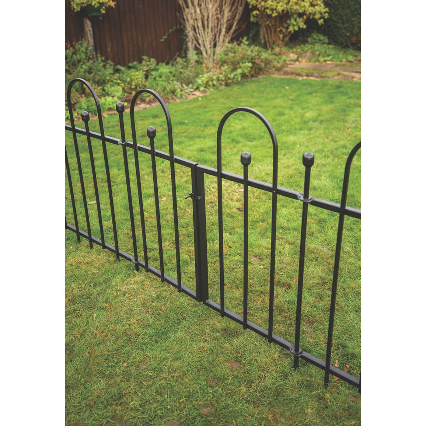 Apollo Fence Gates Double Swing Easy Fit Galvanised Steel Matt Black 94cm x 92cm - Image 4