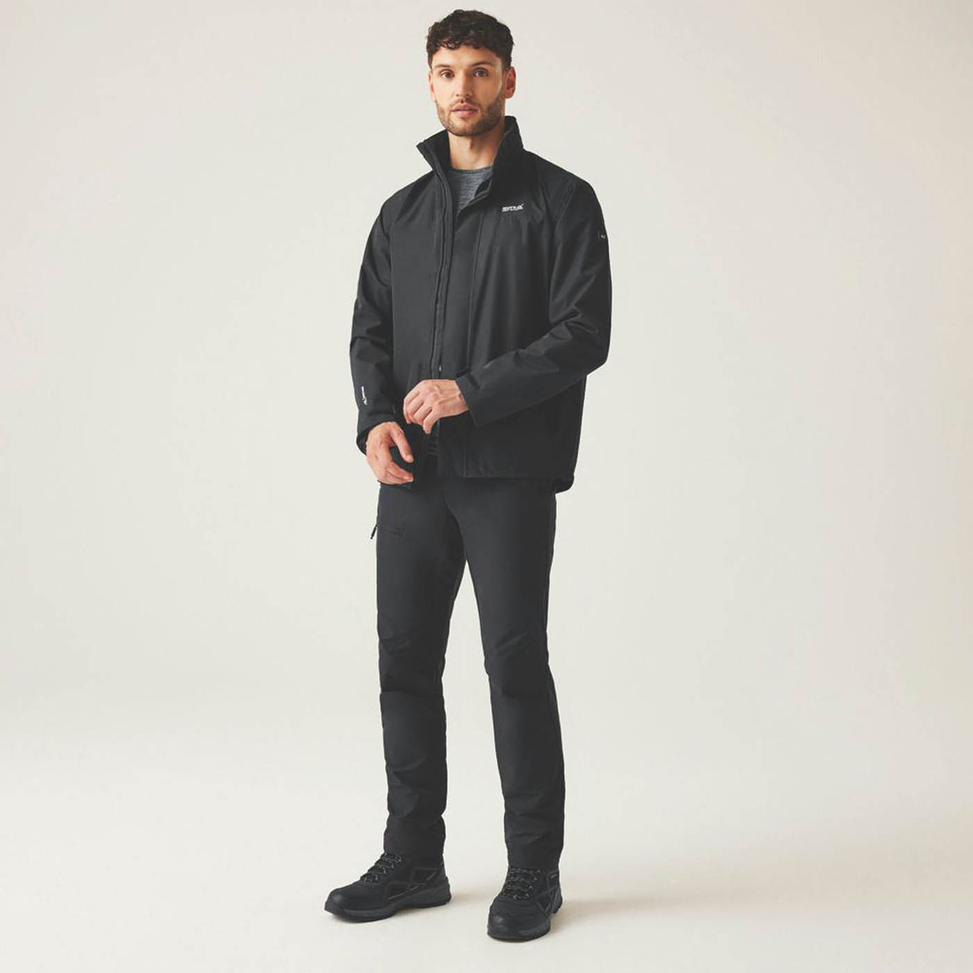Regatta Work Jacket Mens Black Waterproof Hooded Coat Large Size 42in Chest - Image 5