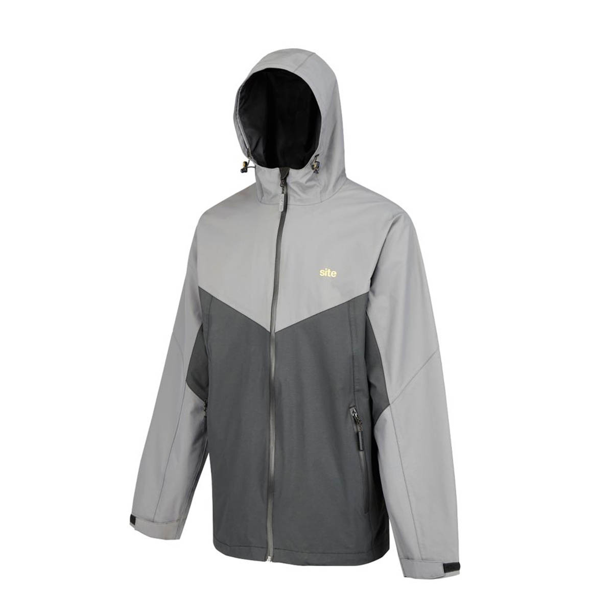 Mens Jacket Windproof Waterproof Lightweight Grey Large Hood Zipped 50" Chest - Image 4