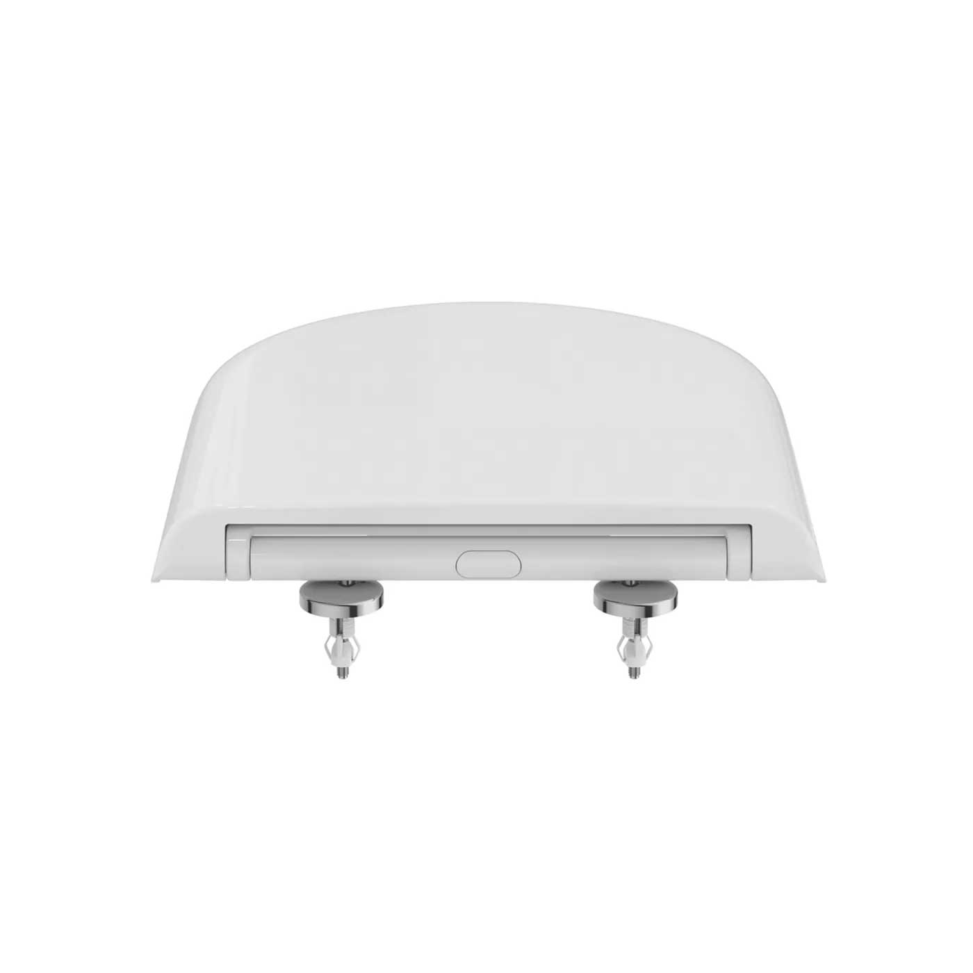 Toilet Seat Soft-Close Cover Round Duraplast White Top Fix Hinges Della - Image 4